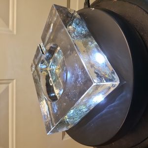 Mid-Century Modern Blenko Style Ice Pipe Ashtray Trinket Glass Dish